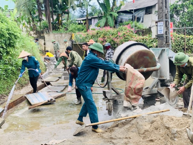 Công đoàn xã Sơn Kim 1 tích cực tham gia phong trào xây dựng nông thôn mới
